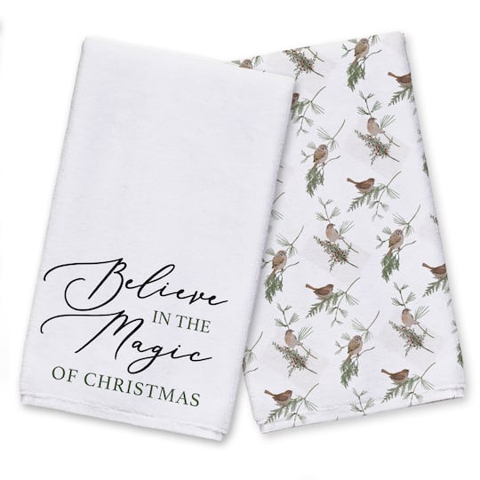 White Believe in Magic Tea Towel Set
